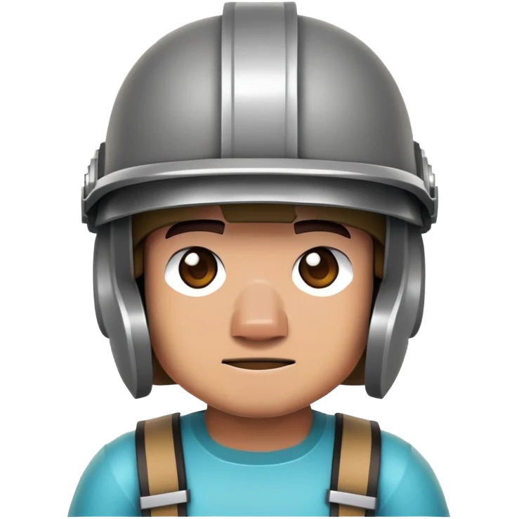 Minecraft character wearing a helmet emoji