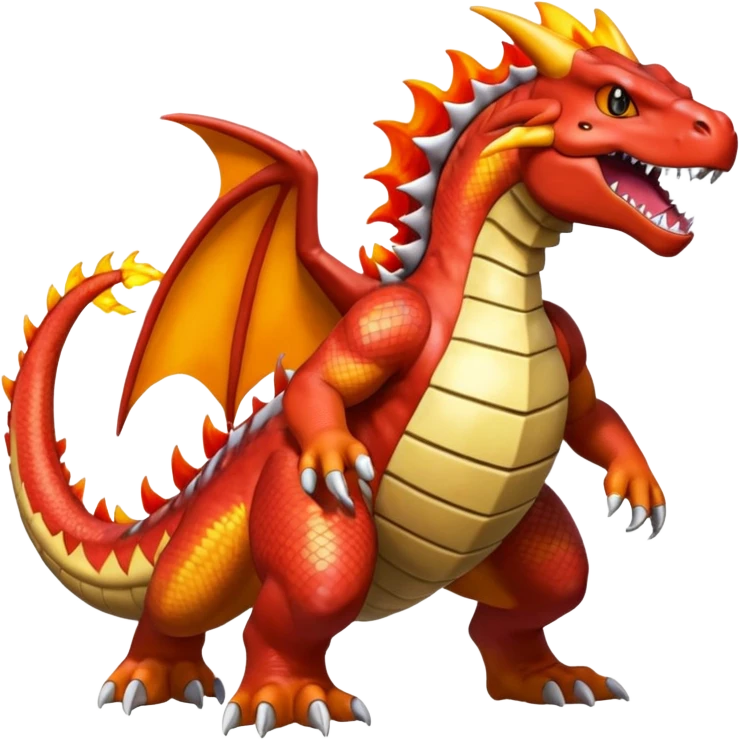 Shiny Exotic Colorful Groudon-Charizard-Fakémon-hybrid-creature (full body)  emoji