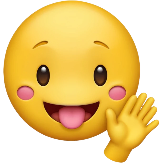make a yellow typical emoji with tongue sticking out shaking head and two hands doing a diving motion emoji