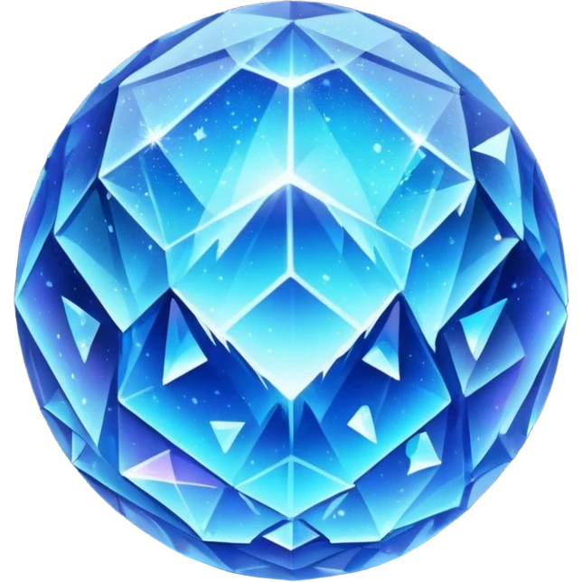 blue planet, Crystal Planet, surface covered in glowing crystals emoji