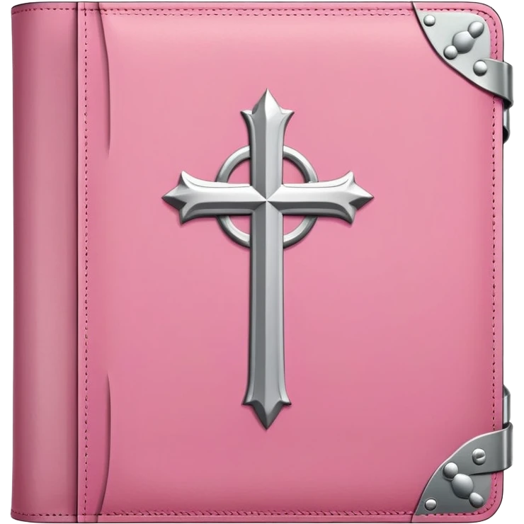 Pink bible with pointy cross sides emoji