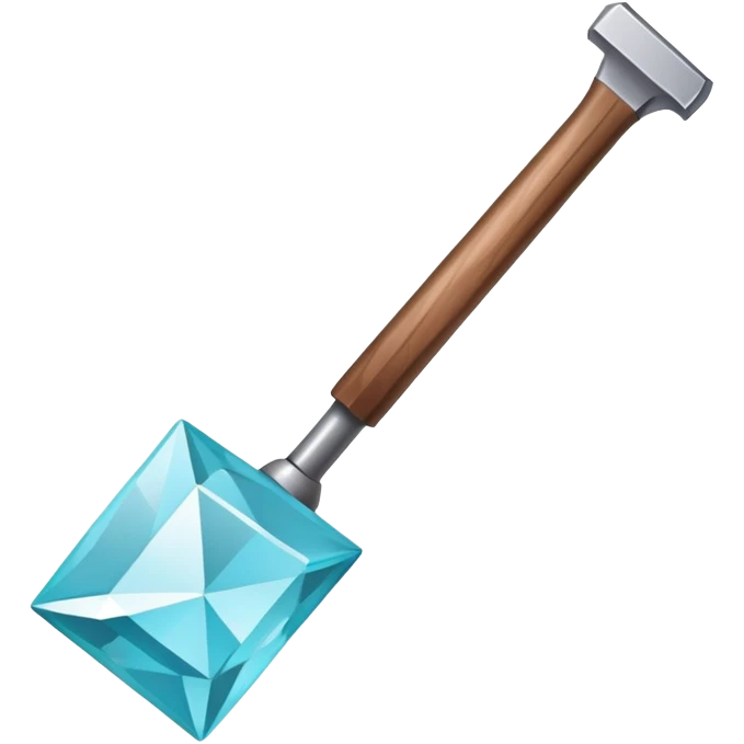 Minecraft diamond hoe with brown handle emoji