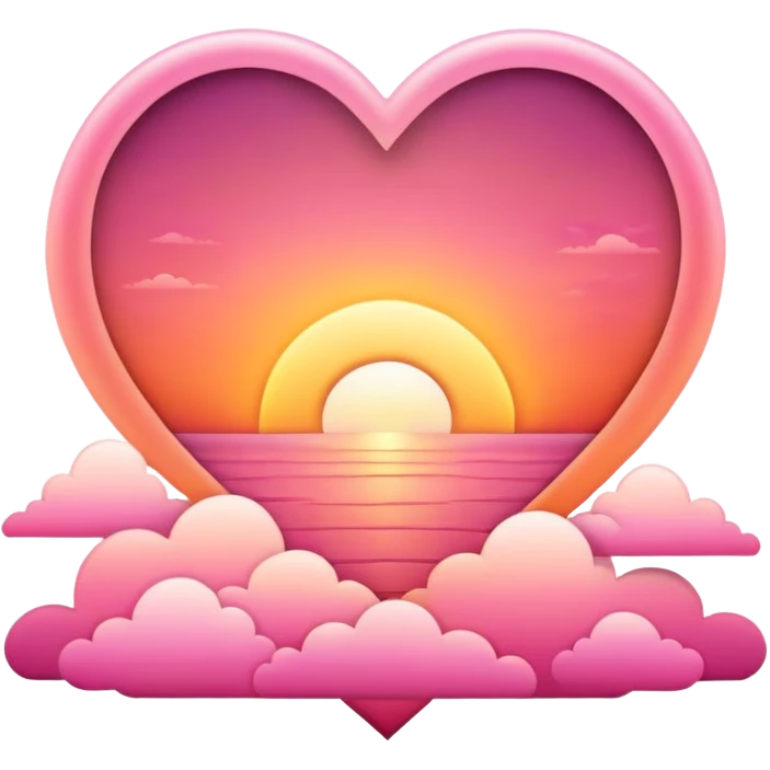 Heart shaped sunrise emoji