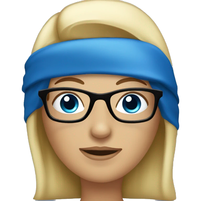 Tan Blonde woman blue eyes crown black glasses  emoji