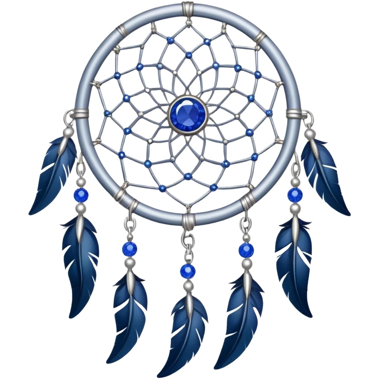 A Silver Dreamcatcher with sapphire stones emoji