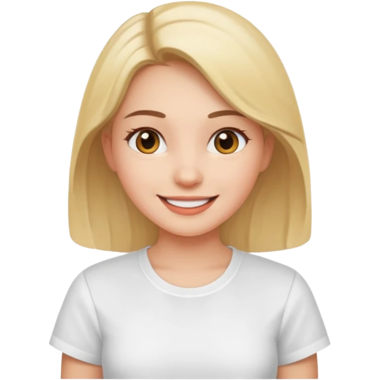 smiling girl in white shirt emoji