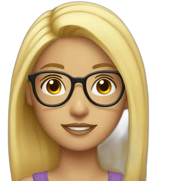 Blonde girl with glasses emoji