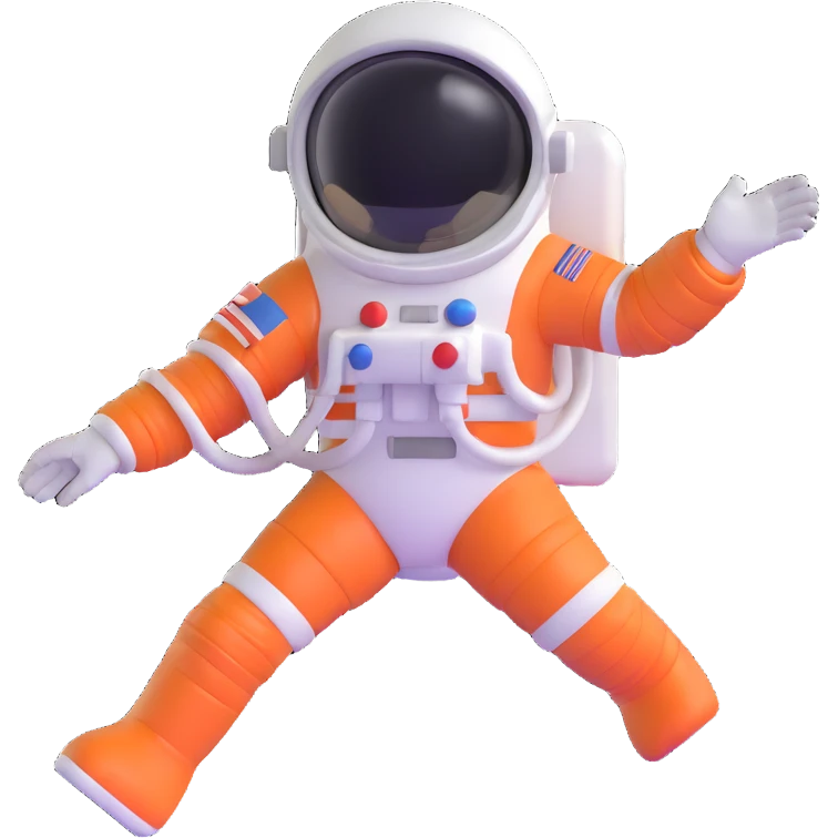 cosmonaut floating in space emoji
