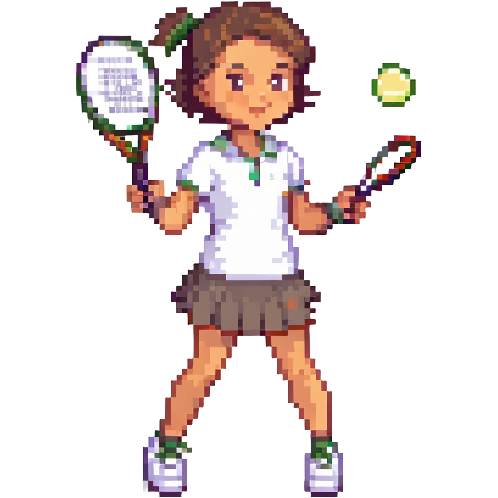 white young girl playing tennis emoji