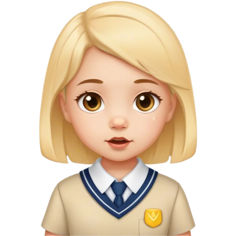 baby girl in school uniform dress emoji
