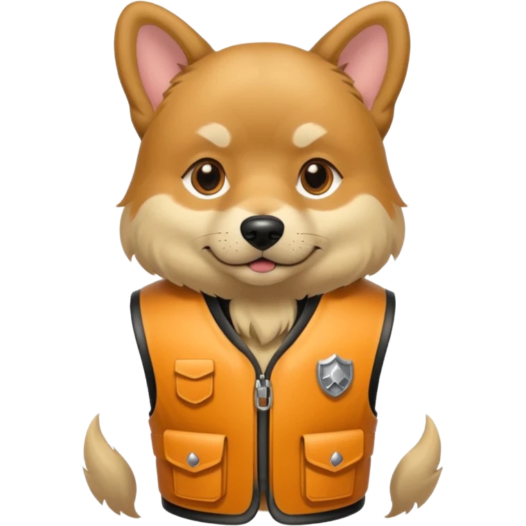 Dog wearing bullet proof emoji