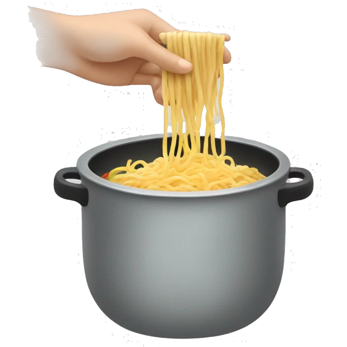 hand in a pot of noodles emoji