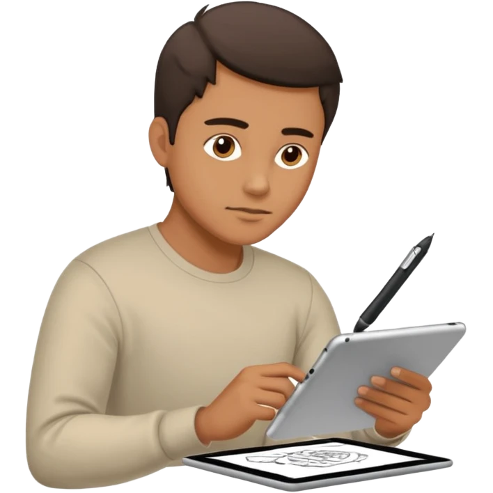 Man drawing on tablet emoji