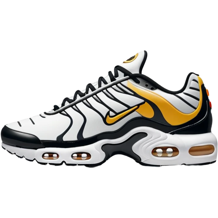 I want you to draw a white Air Max Plus with the Nike logo facing right emoji