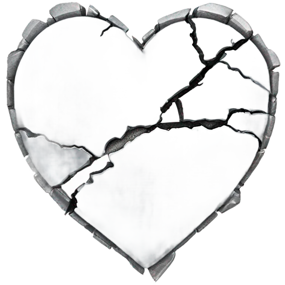 silver broken heart emoji