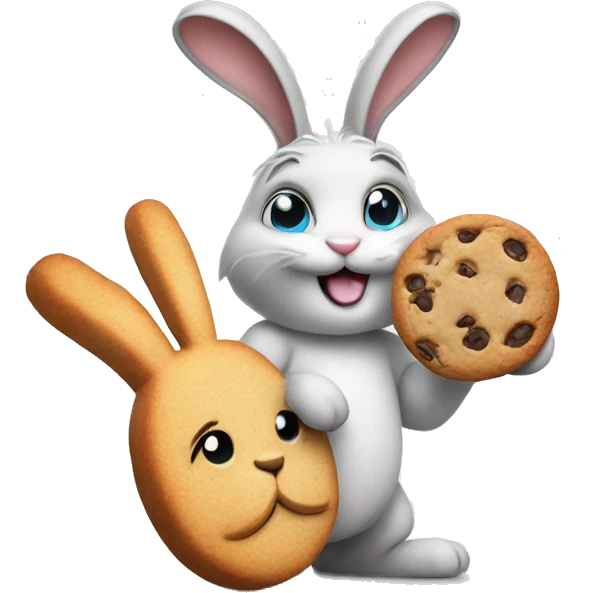 rabbit holds cookie emoji
