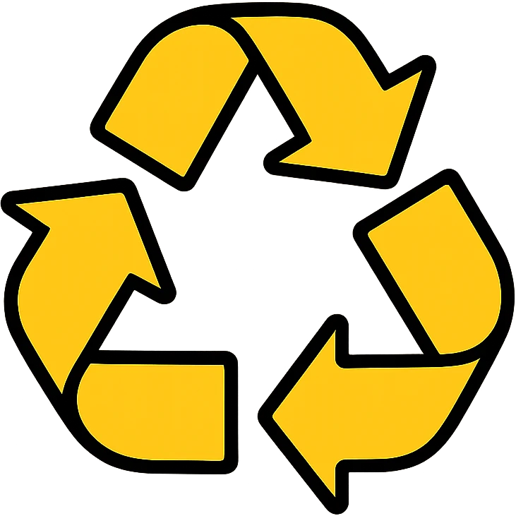 A circular arrow icon, recycling symbol emoji