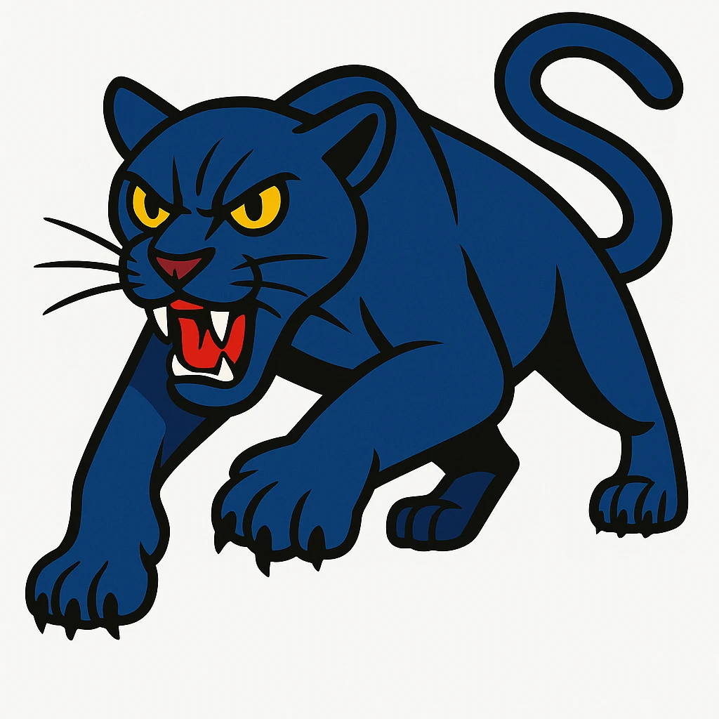 Add a solid white background behind the blue panther, keep the rest unchanged. emoji