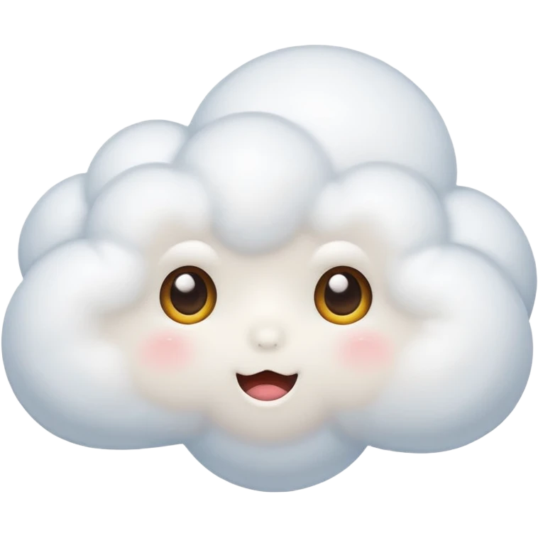 cute White Cloud, eyes, big emoji