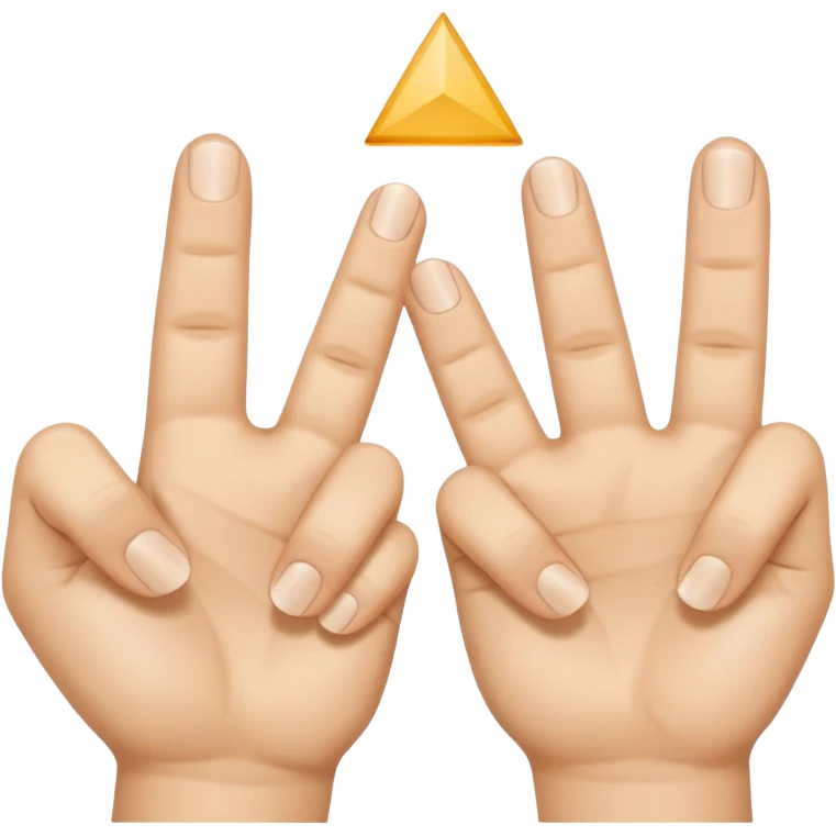 Four fingers held side by side, with the thumbs connected to form a triangle shape. emoji