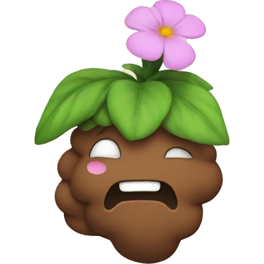 Poop with flower emoji