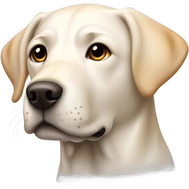 White Labrador with darker tan edges and on the tips  ears  emoji