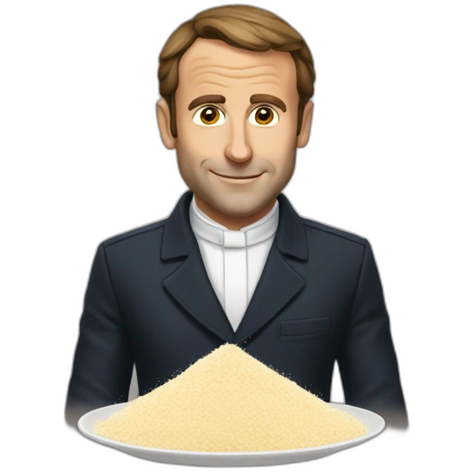 Macron with flour emoji