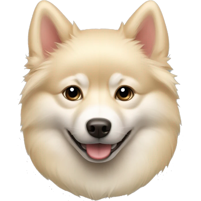 Cream colored pomsky emoji