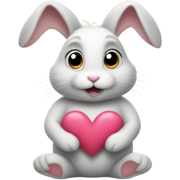 bunny showing a heart with paws emoji