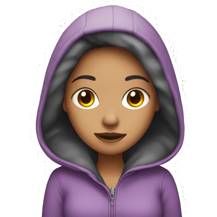 girl wearing a hoodie and ear muffs emoji
