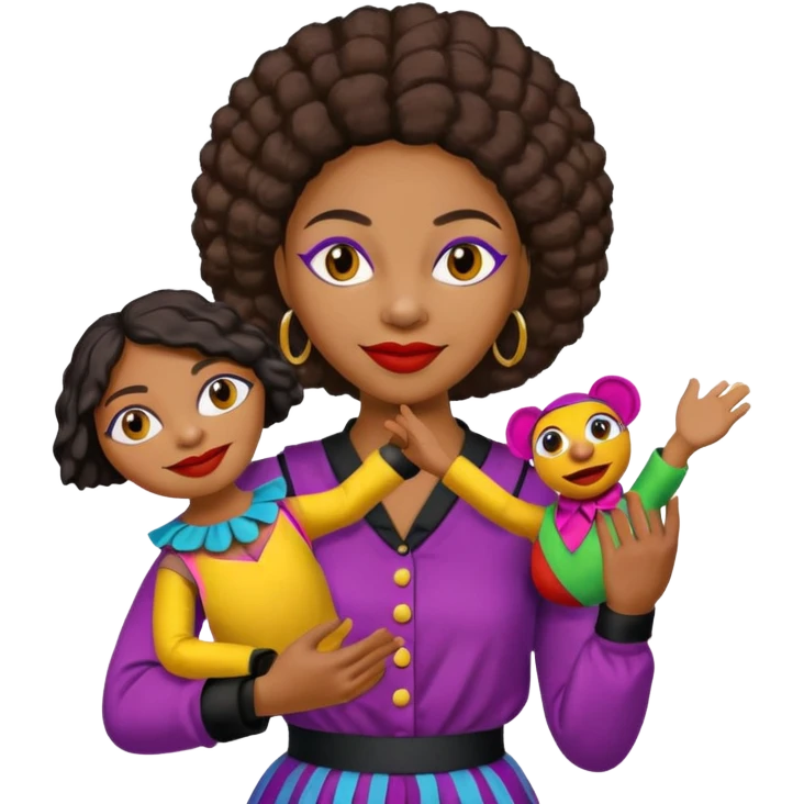 Street Puppet Performer black woman emoji