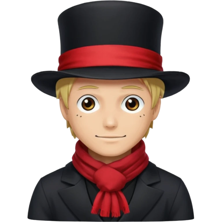 Sabo l'empereur des flammes avec un chapeau haut-de-forme noir  de one piece emoji