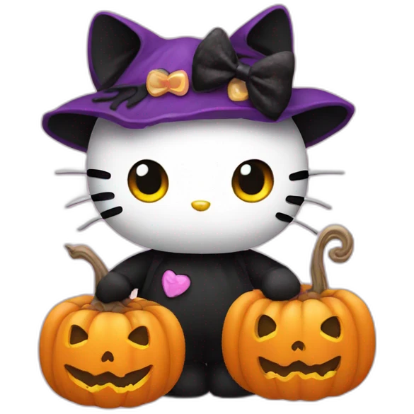 halloween hello kitty emoji