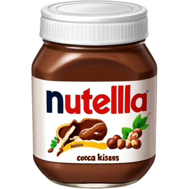 Jar of Nutella make the label say cocoa kisses  emoji