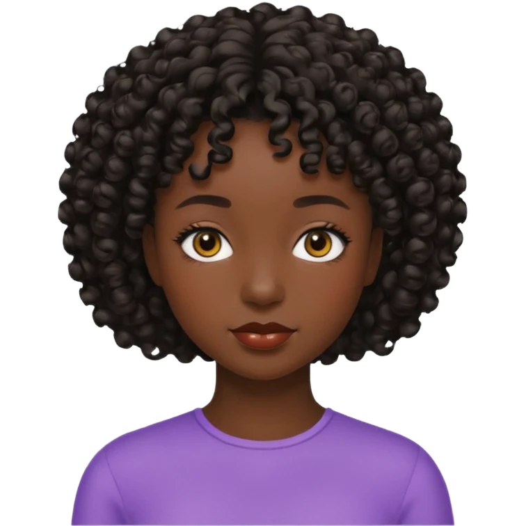 25 yaş genç kız siyah küt kıvırcık saçlı emoji