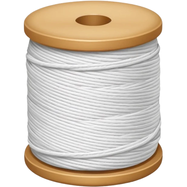 Round spool of white thread dental floss emoji