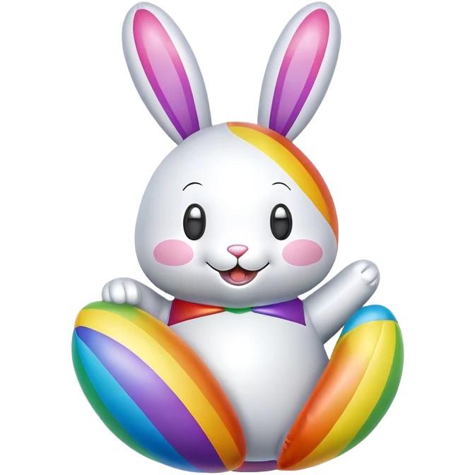easter rainbow inflatable bouncy bunny emoji