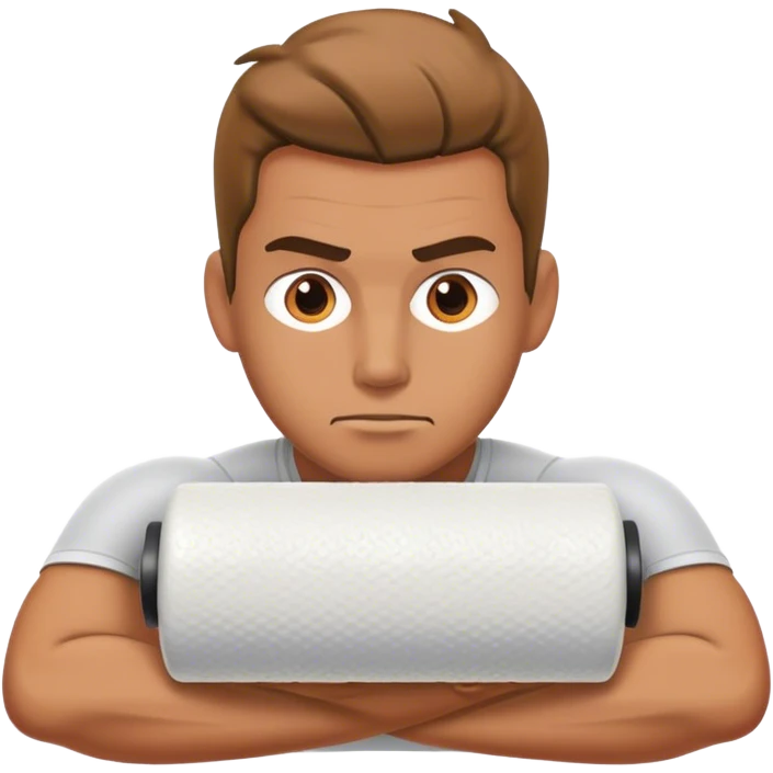 gym guy foam-rolling emoji