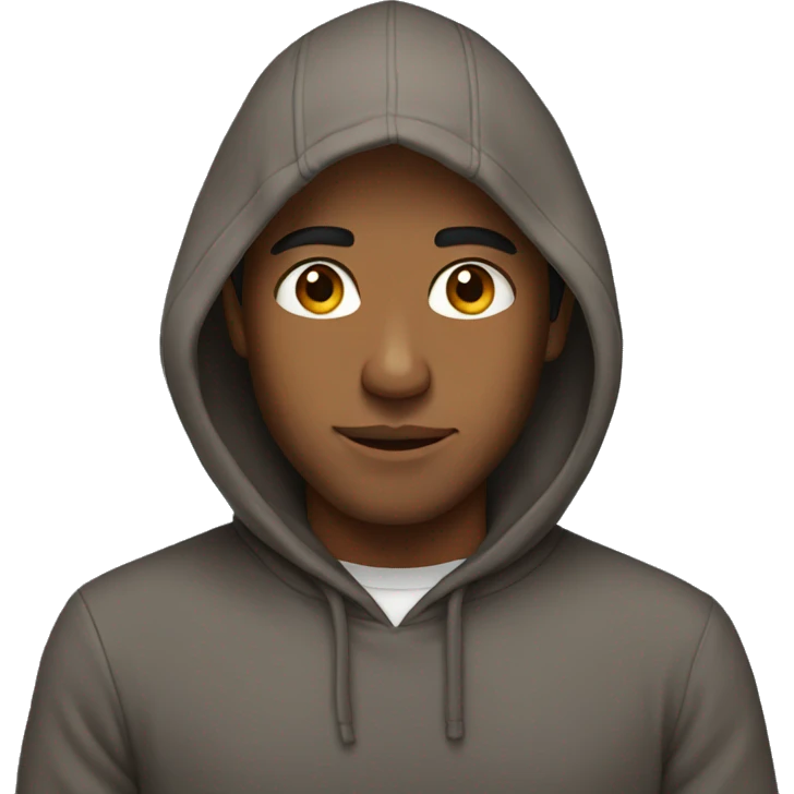 Brown man wearing a hoodie emoji