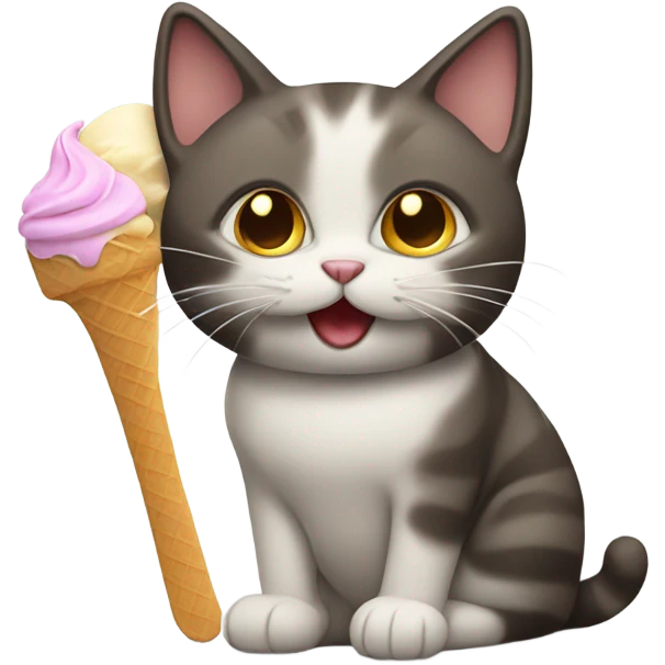 Cat with icecream emoji