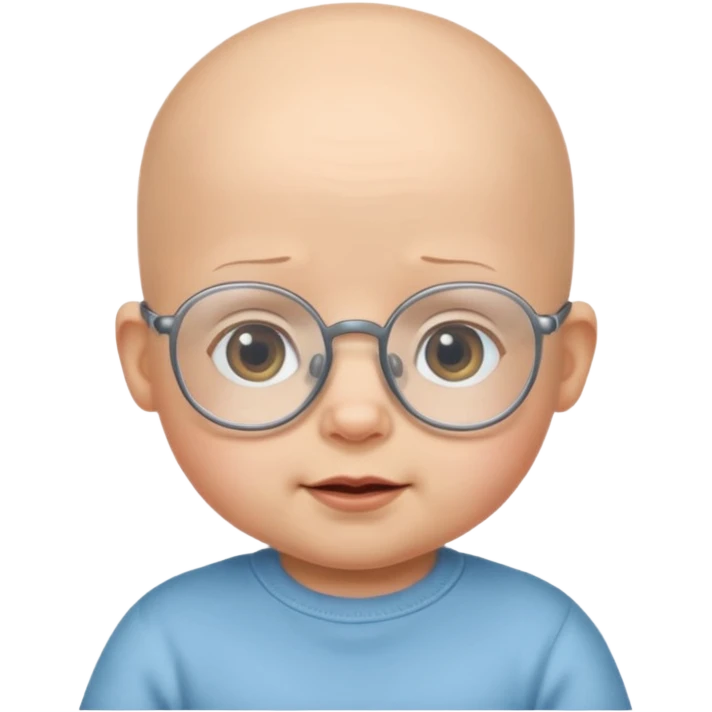 bald glasses baby emoji