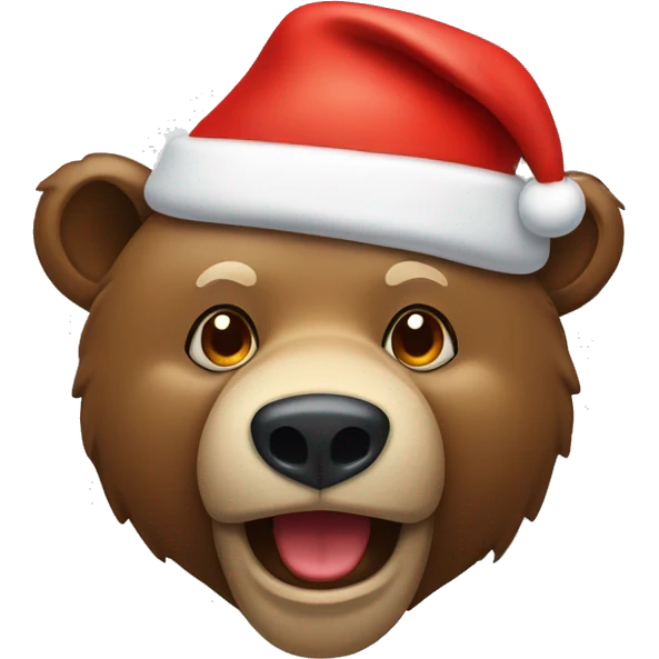 Bear wearing Santa’s hat emoji