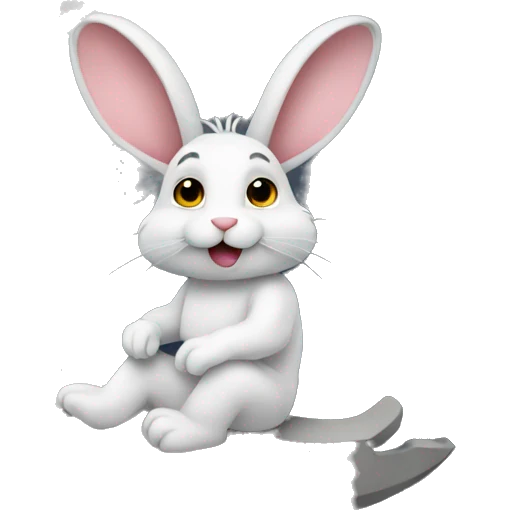  Rabbit sat on the moon emoji
