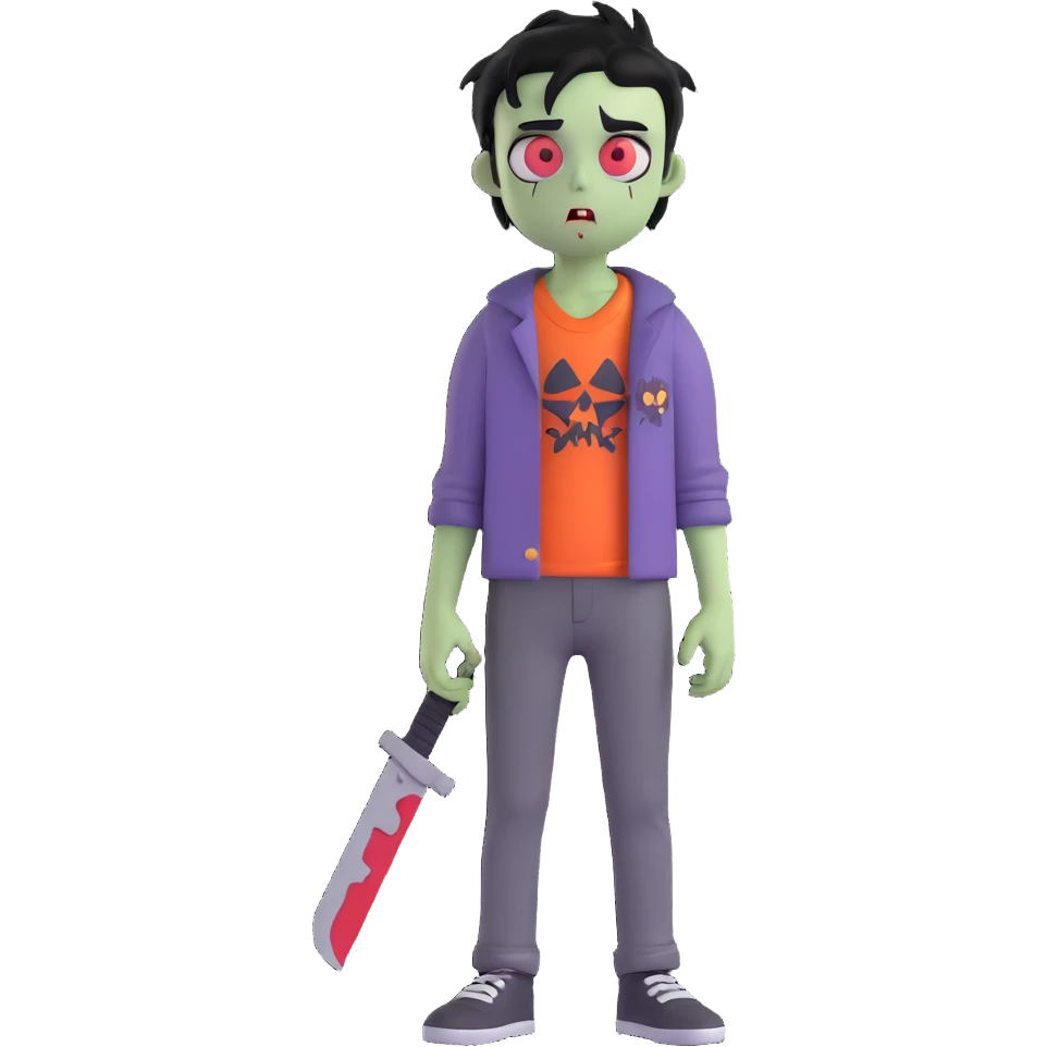 boy zombie with black hair edgar and emo emoji