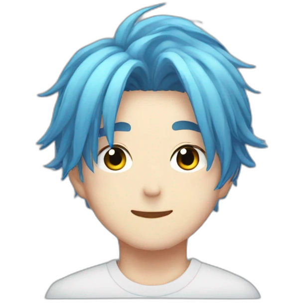 Felix from stray kids blue hair emoji