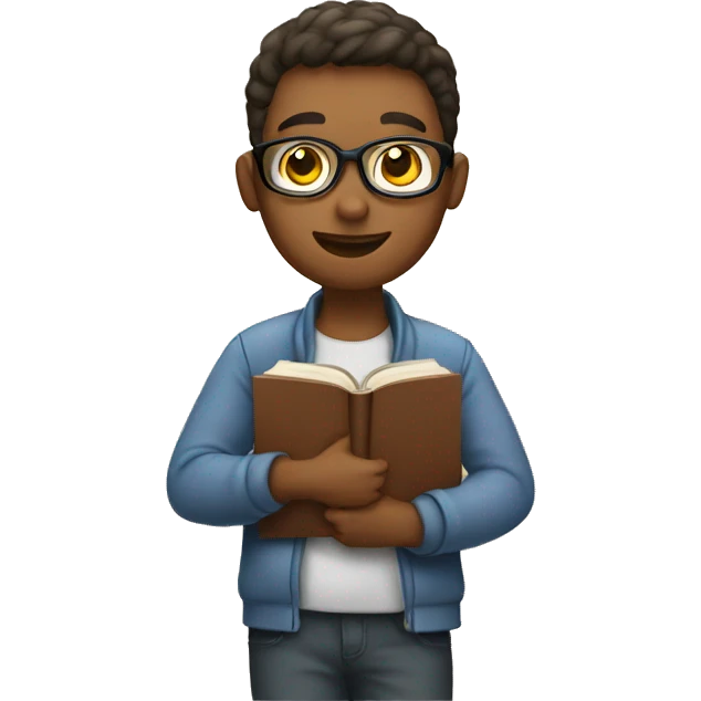 a student with a book emoji