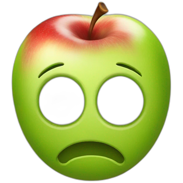 smiley with apple on the head emoji