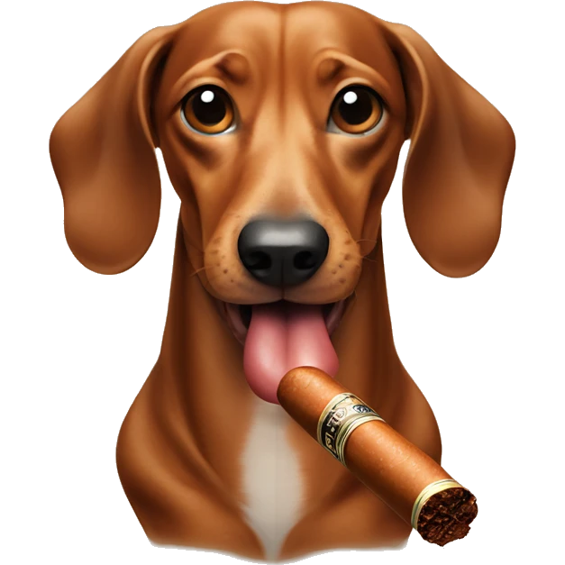 Weiner Dog smoking cigar  emoji