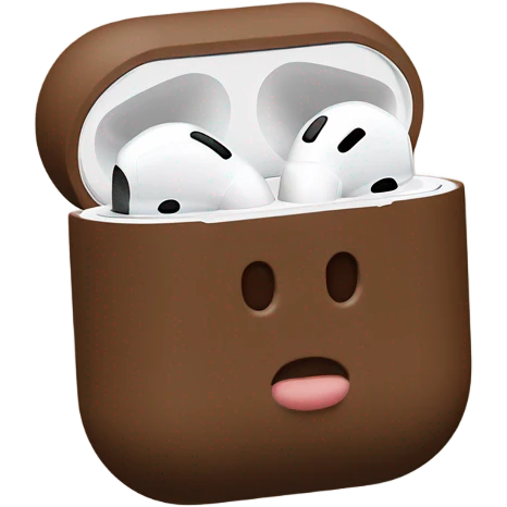 AirPods pro with brown case emoji