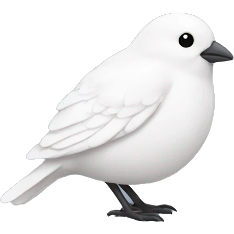 Very round tiny white bird cute emoji